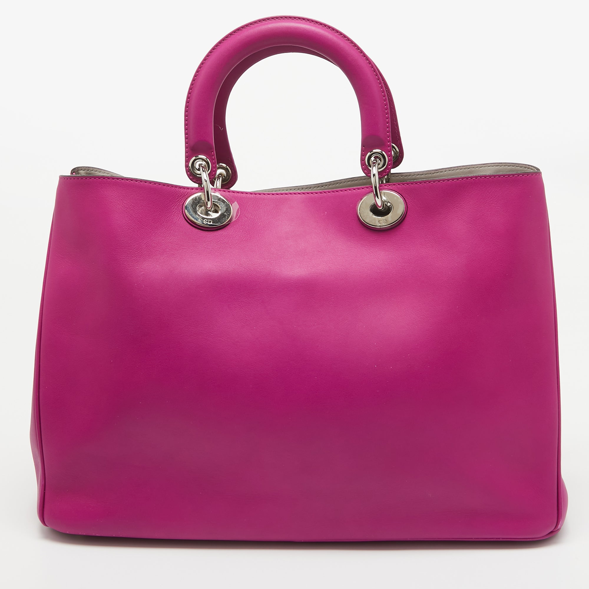 Dior Fuchsia Leather Large Diorissimo Shopper Tote