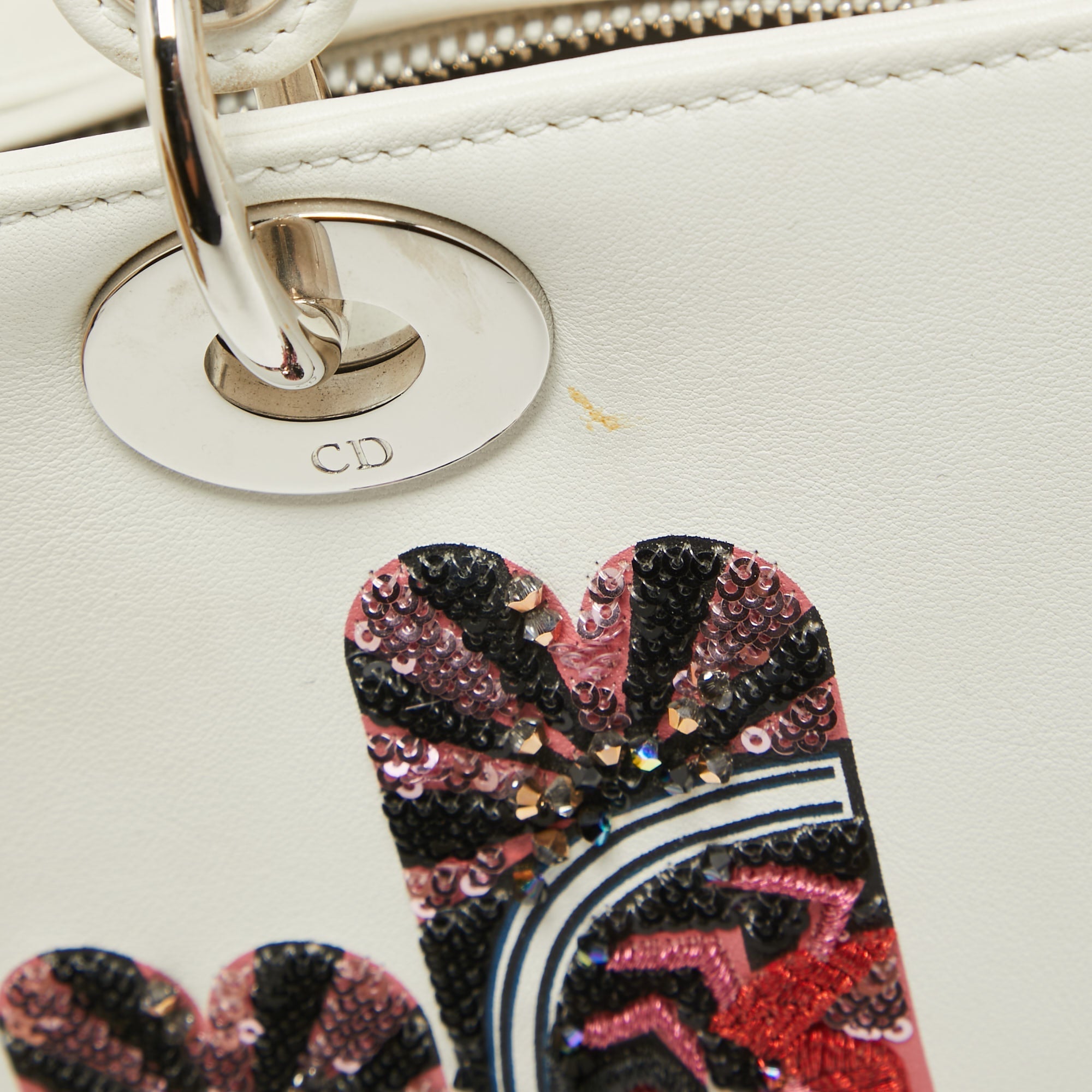 DiorLeather Medium Sequin And Embroidered Lady Dior Tote