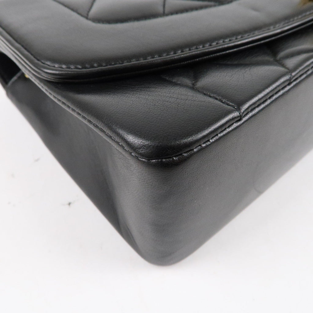 CHANEL Matelasse Lambskin Diana Chain Shoulder Bag Black A01165