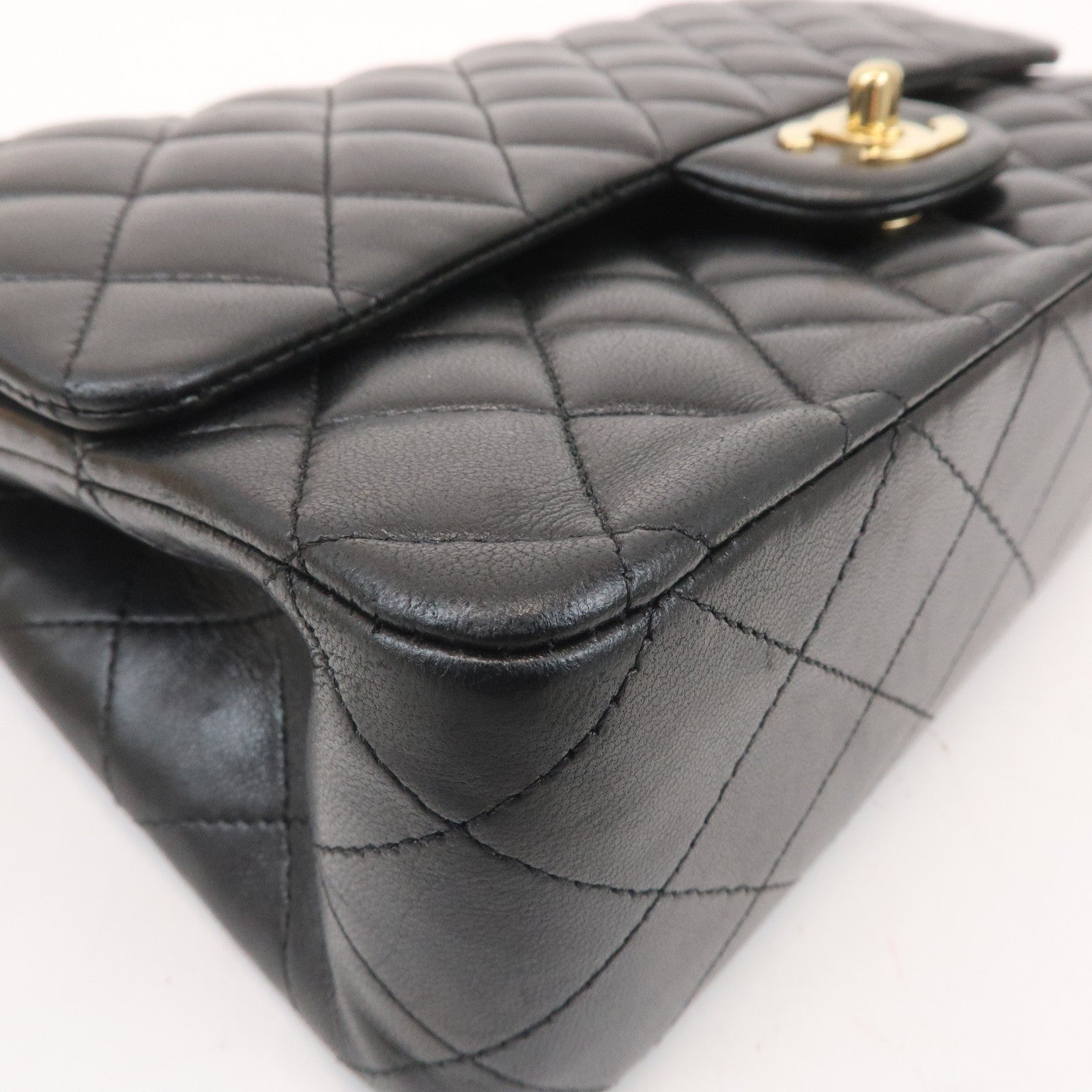 CHANEL Matelasse 25 Lamb Skin Double Flap Shoulder Bag A01112