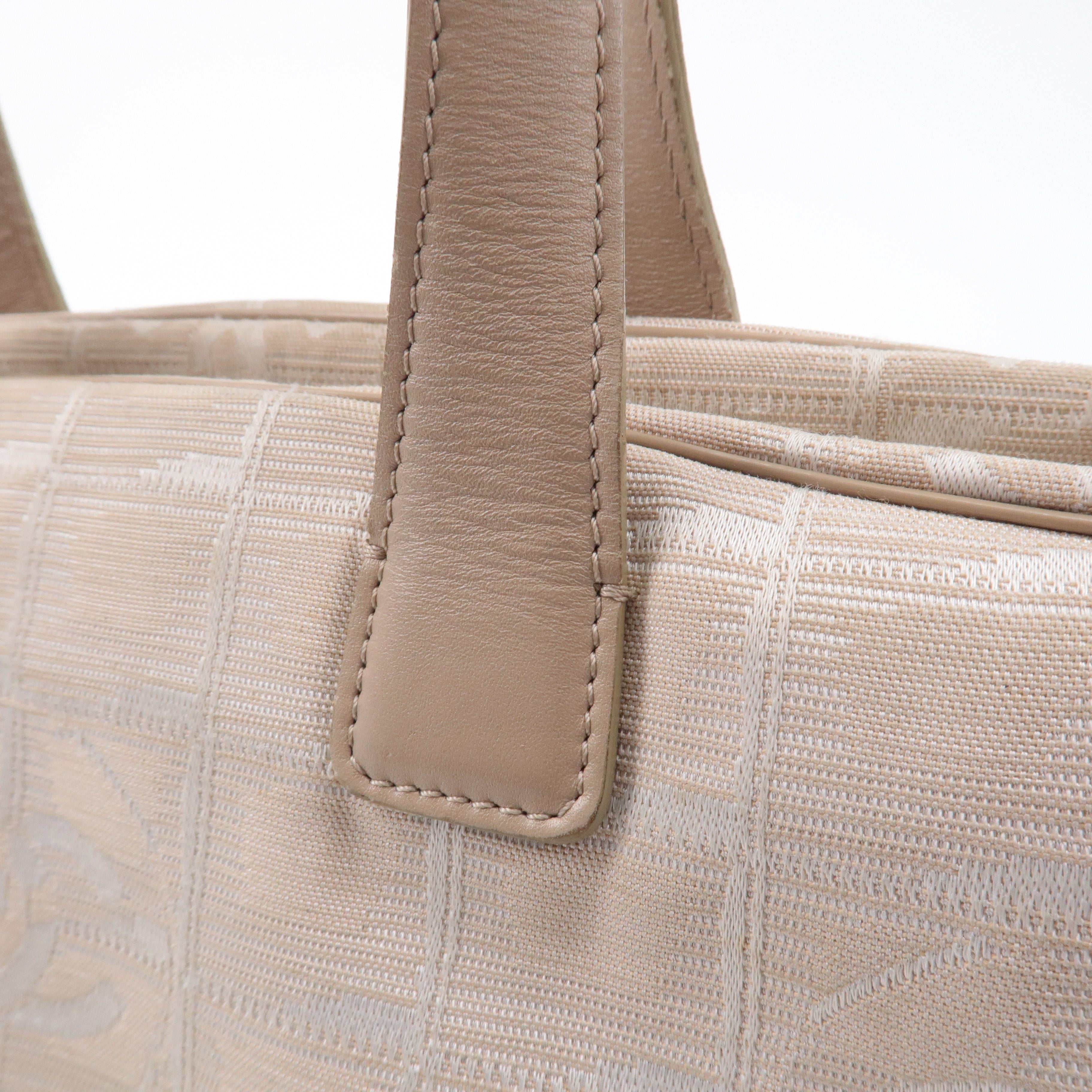 CHANEL New Travel Line Nylon Jacquard Leather Mini Bag A15828