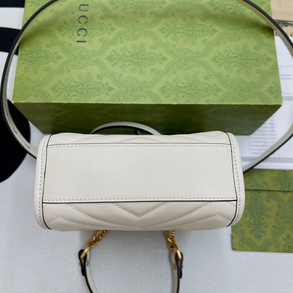 Glami Marmont Matelasse Mini Bag White For Women, Women’s Bags 7.5in/19cm Glami Ã¢â‚¬Å½696123 DTDHT 9022