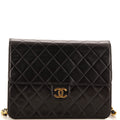 CHANEL Vintage Clutch with Chain Quilted Leather Small