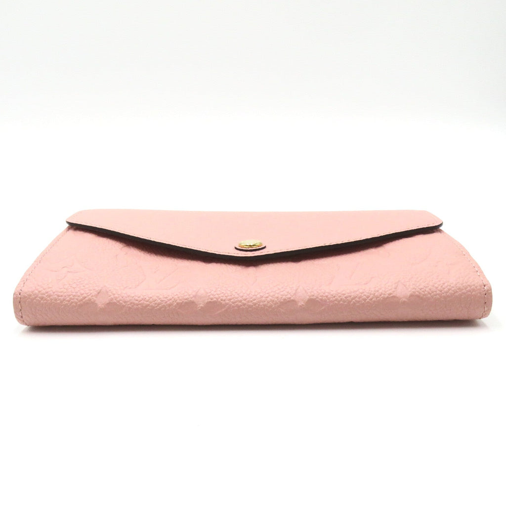 Louis Vuitton Portefolio Sarah Double Fold Wallet Leather Monogram Emplant  Pink M61291