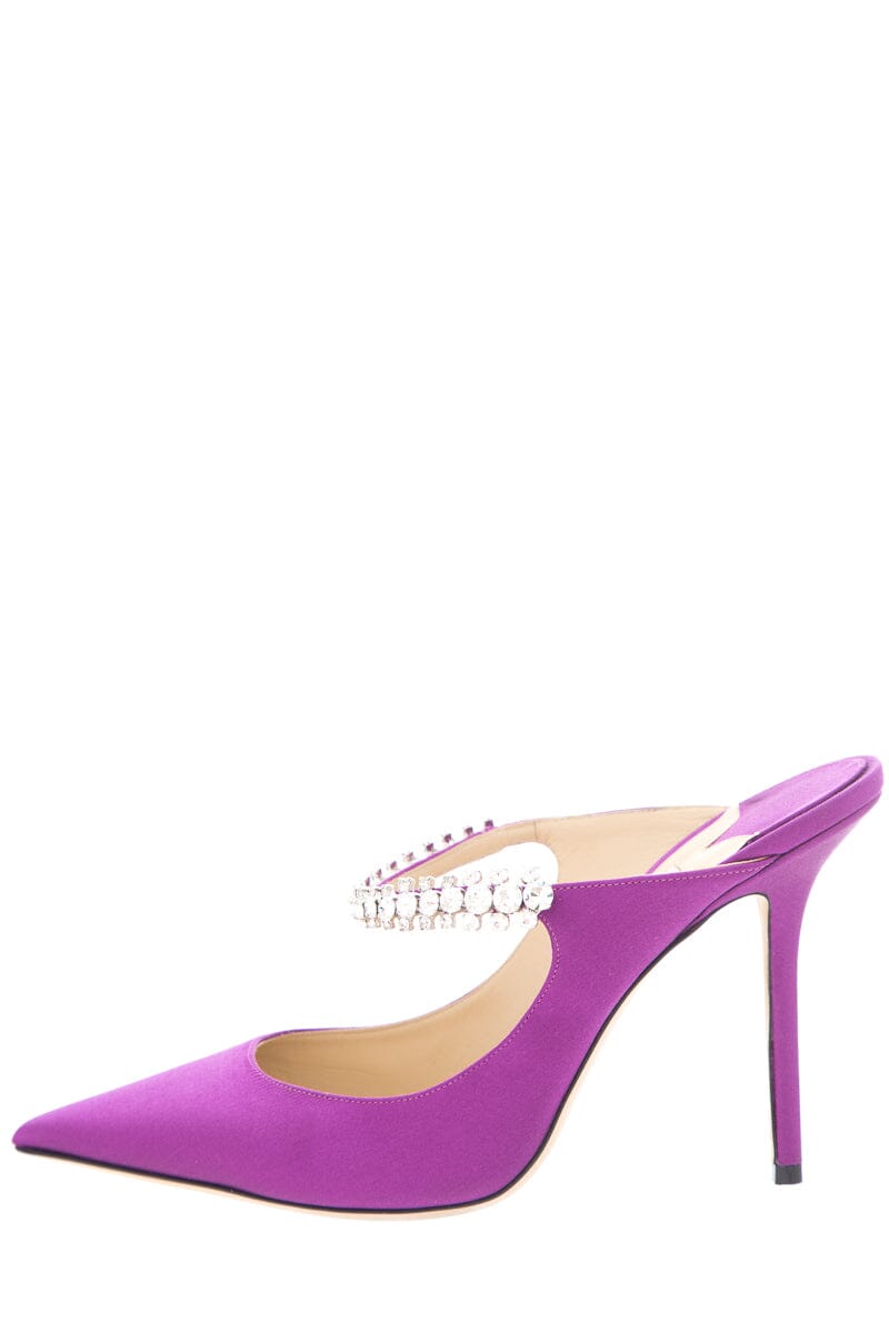 Jimmy Choo Purple Satin & Crystal Heels SZ 41.5