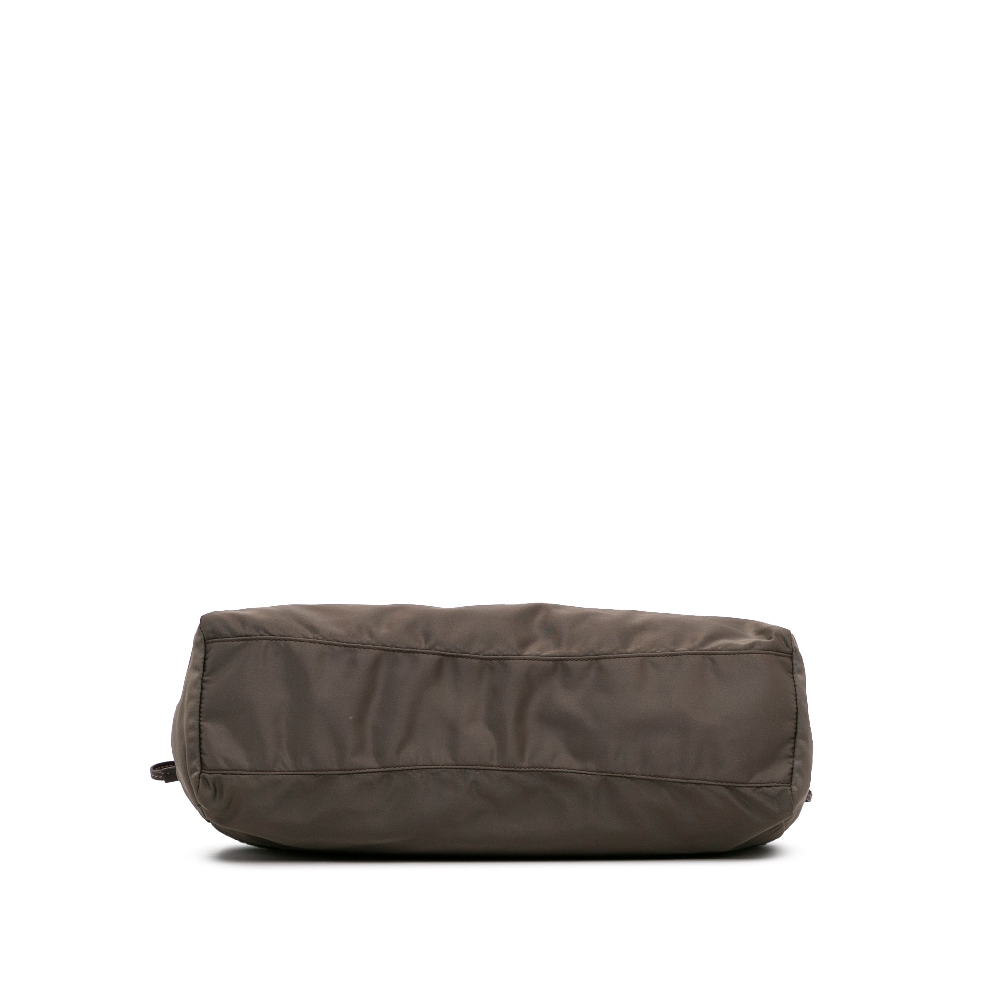 Brown Prada Logo Tessuto Drawstring Tote Bag