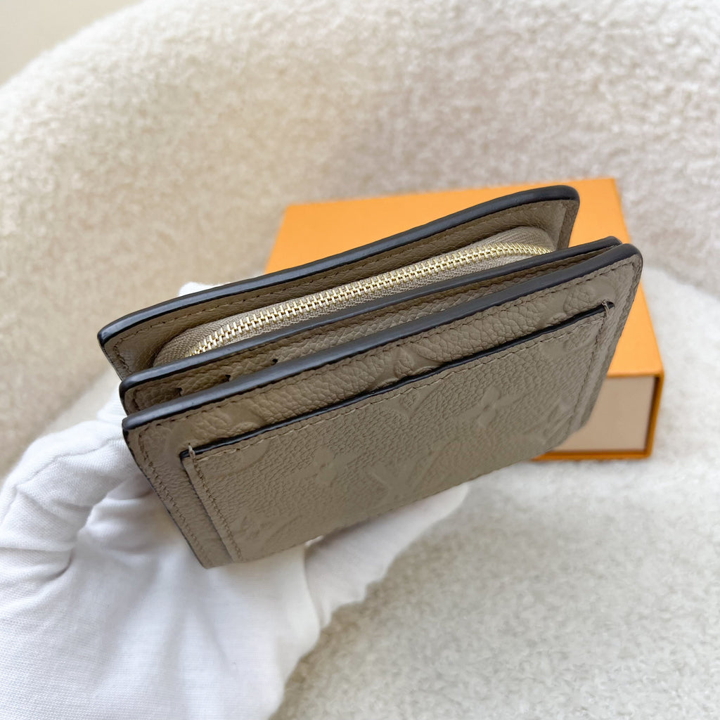 LV Clea Compact Wallet in in Tourterelle Monogram Empreinte Leather and GHW