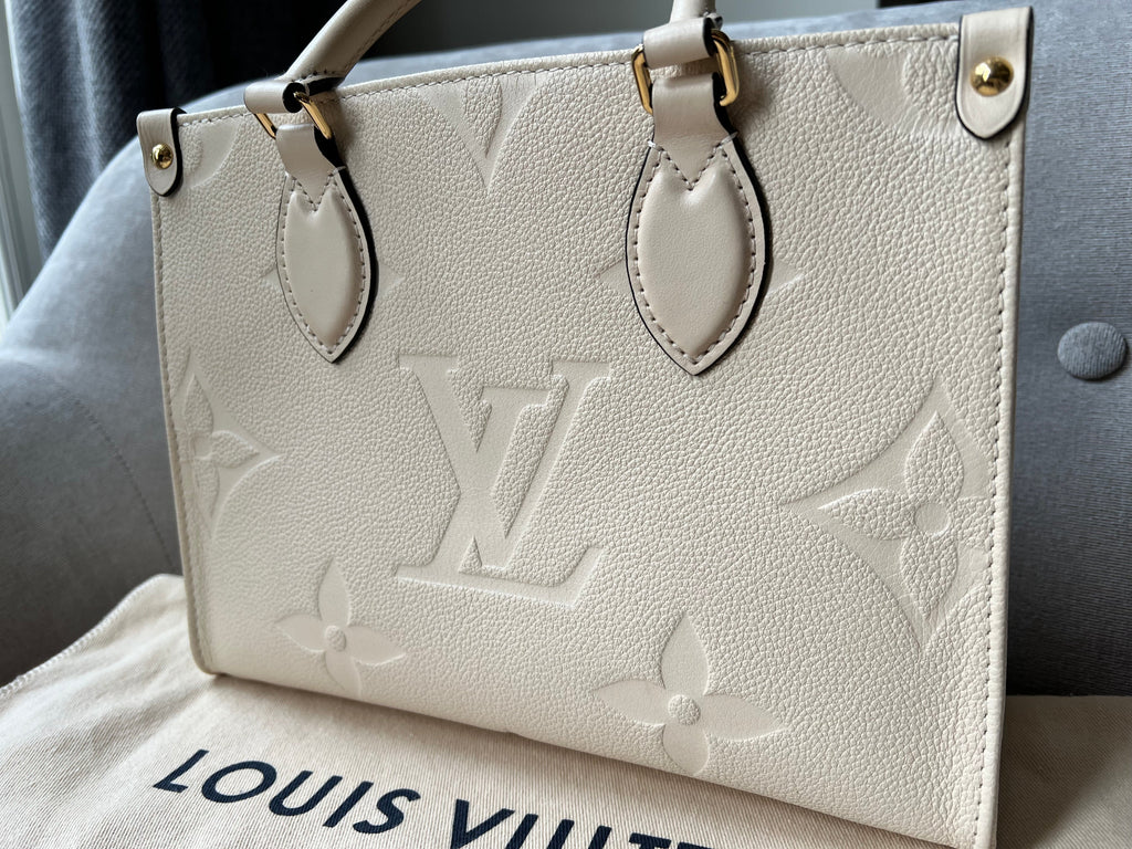 Louis Vuitton On the Go Crème PM Empreinte (RRP £2,380)