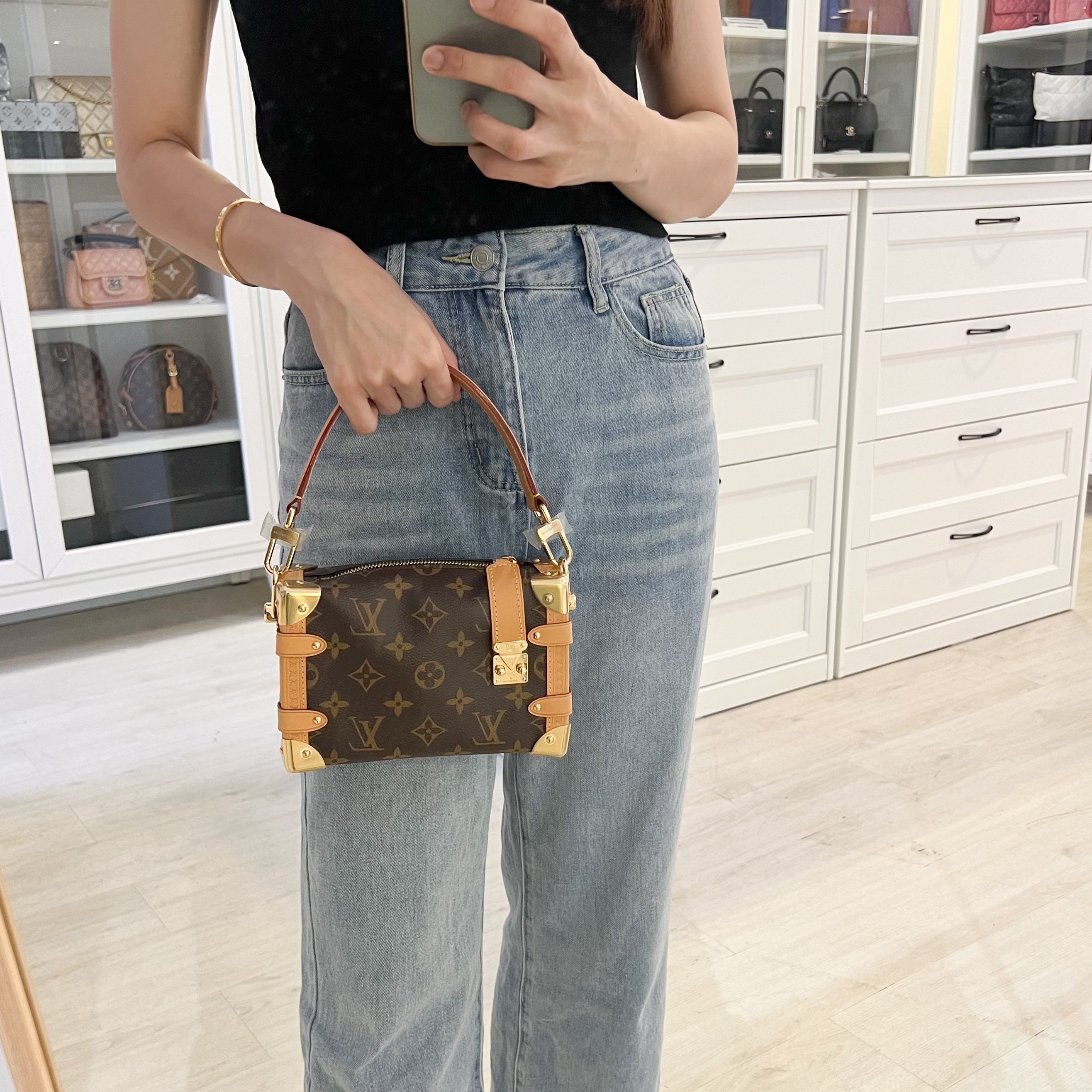 LV Side Trunk PM Bag in Monogram Canvas and GHW