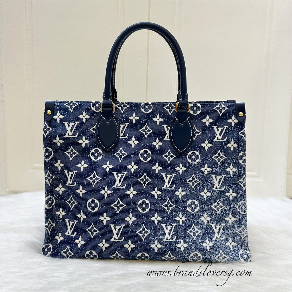 LV Onthego MM in Ombre Blue Denim and GHW