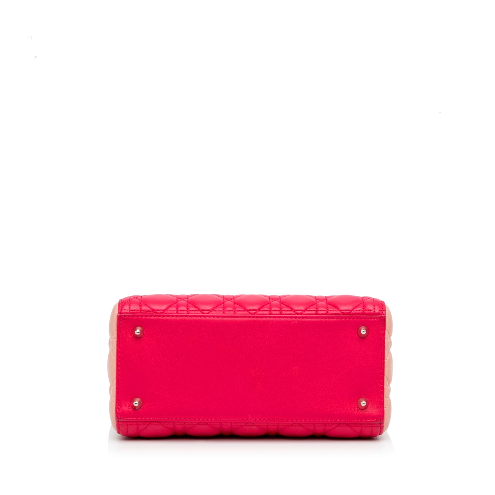 Dior Lady Dior Medium Tricolor Cannage Quilted Leather Silver