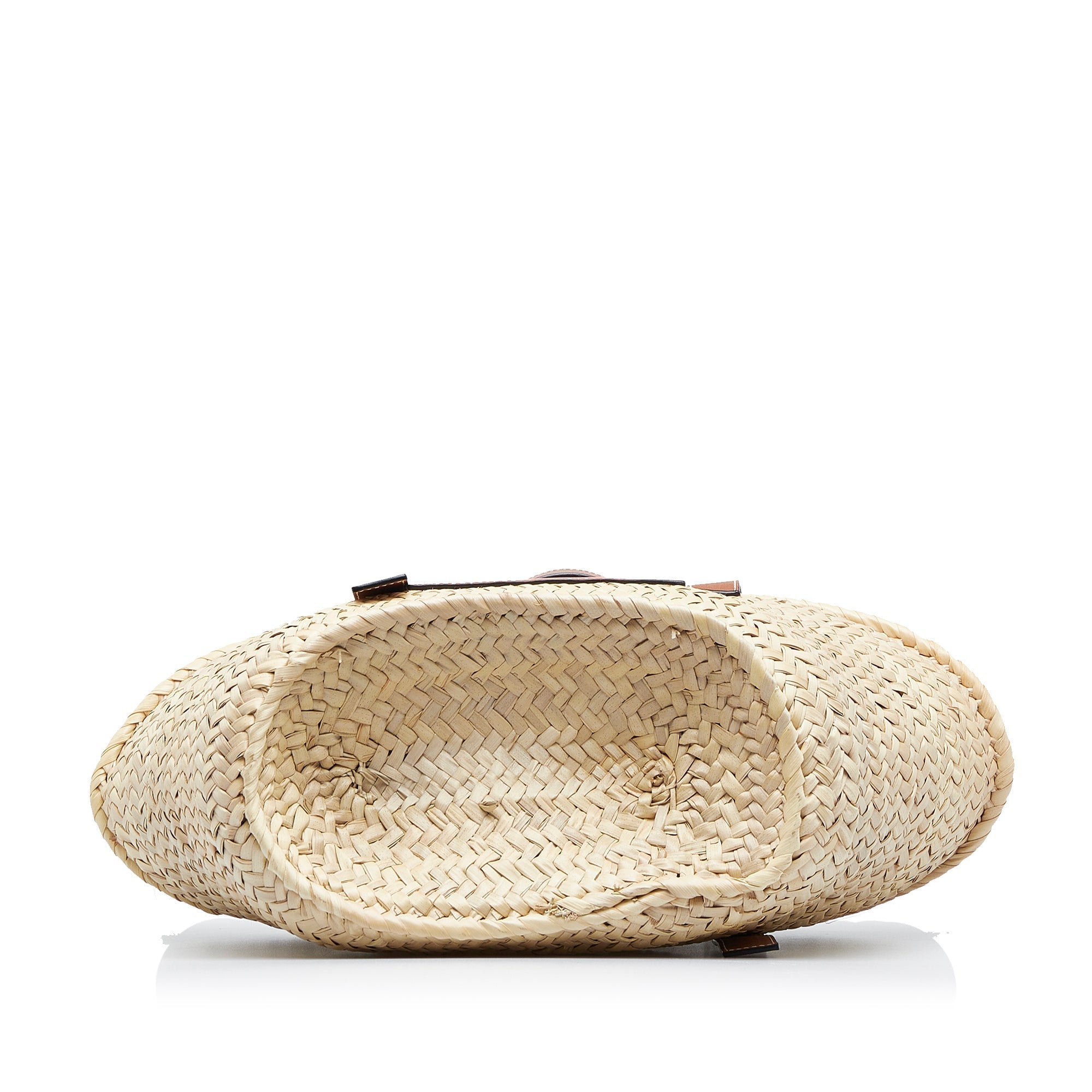Beige Loewe Raffia Basket Tote
