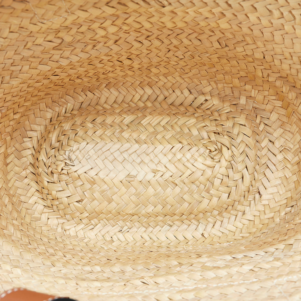 Beige Loewe Raffia Basket Tote