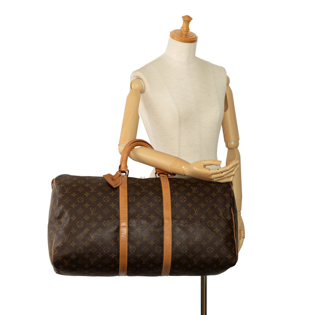 Brown Louis Vuitton Monogram Keepall 55 Travel Bag