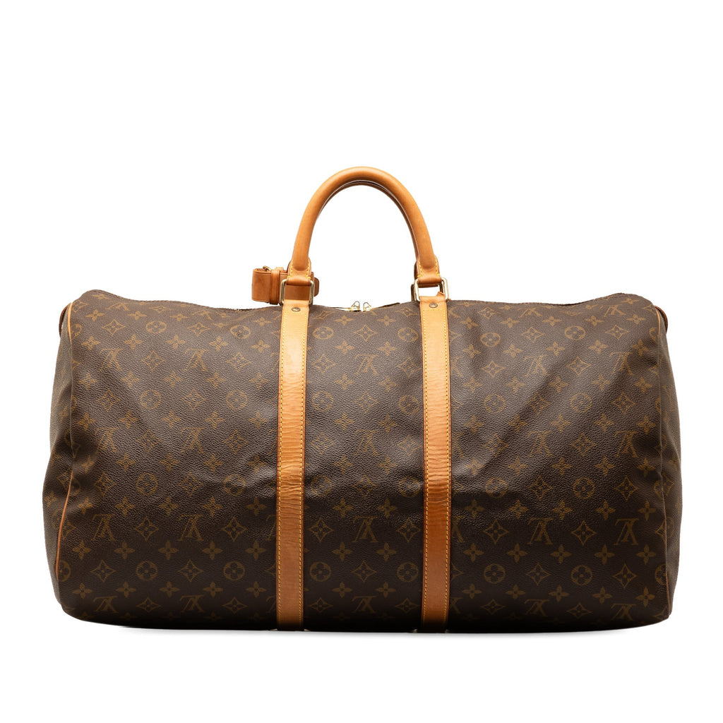 Brown Louis Vuitton Monogram Keepall 55 Travel Bag