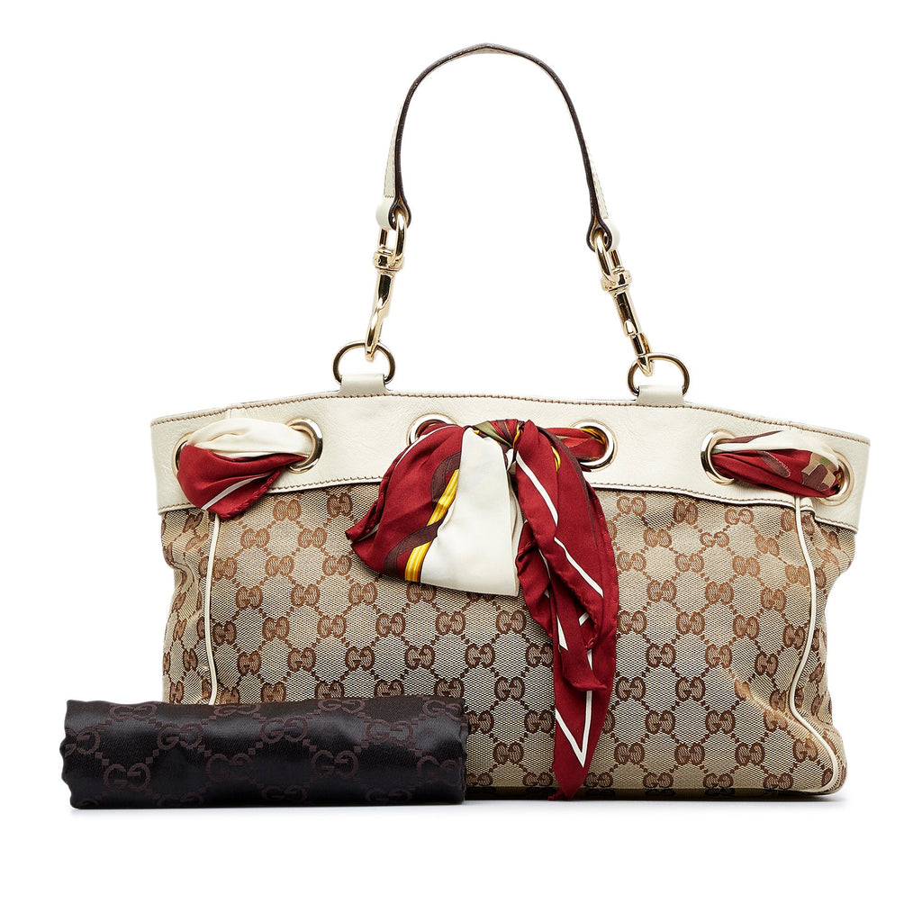 Gucci Positano Tote Bag Brown GG Canvas