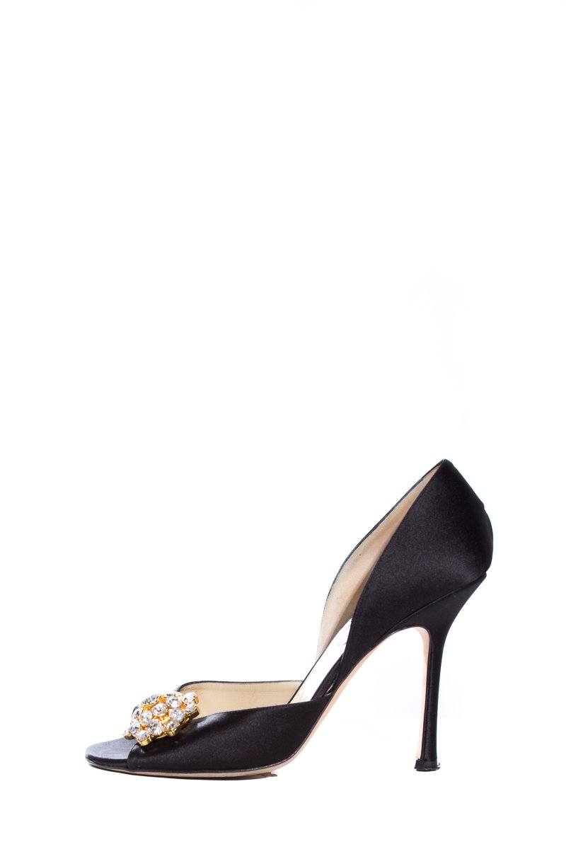 Jimmy Choo Black Satin Heels SZ 40