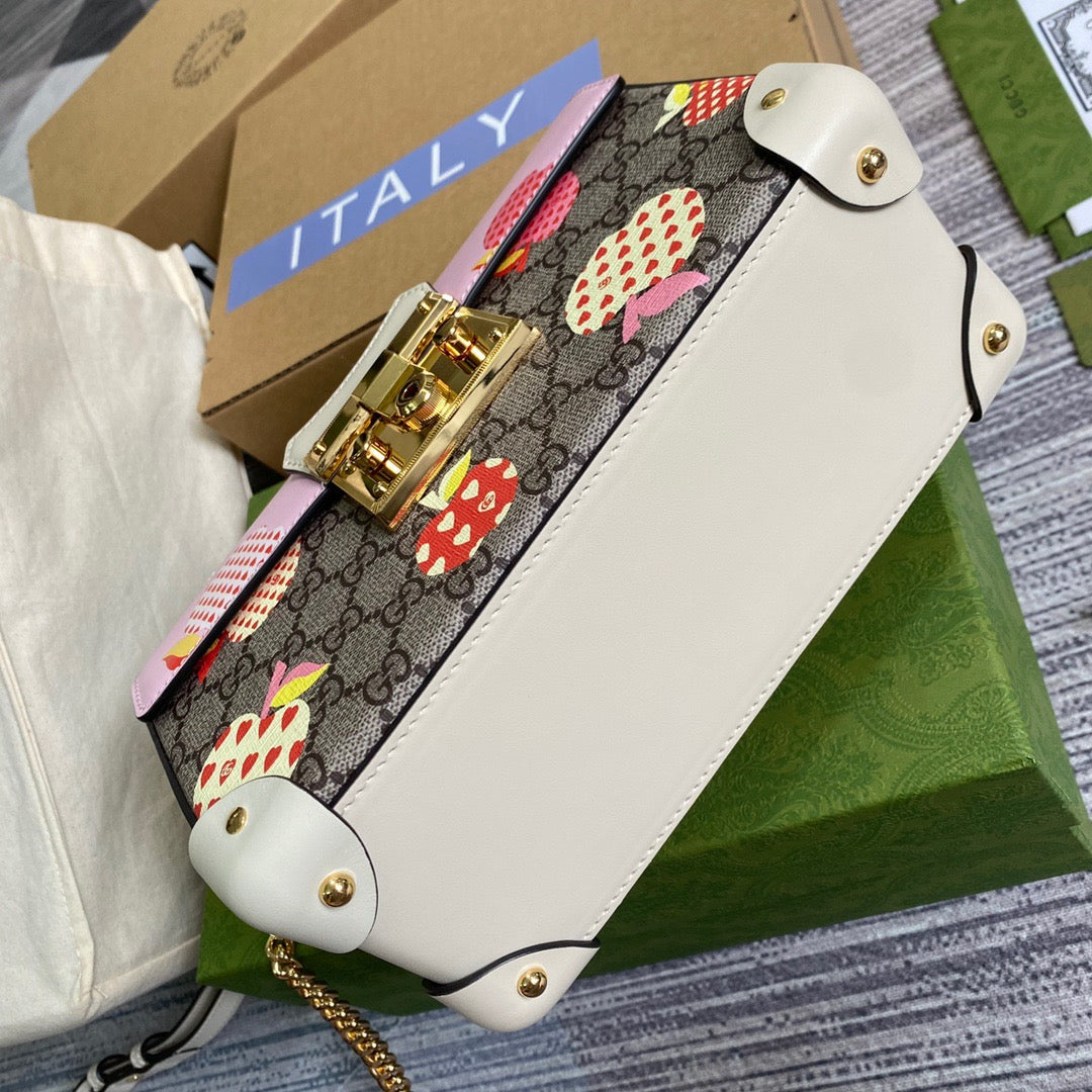 Glami Padlock Glami Small amboo Strawberry Shoulder Bag Beige For Women, Women’s Bags 9.5in/24cm Glami