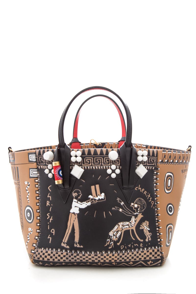 Christian Louboutin Brown & Black Greekaba Leather Tote
