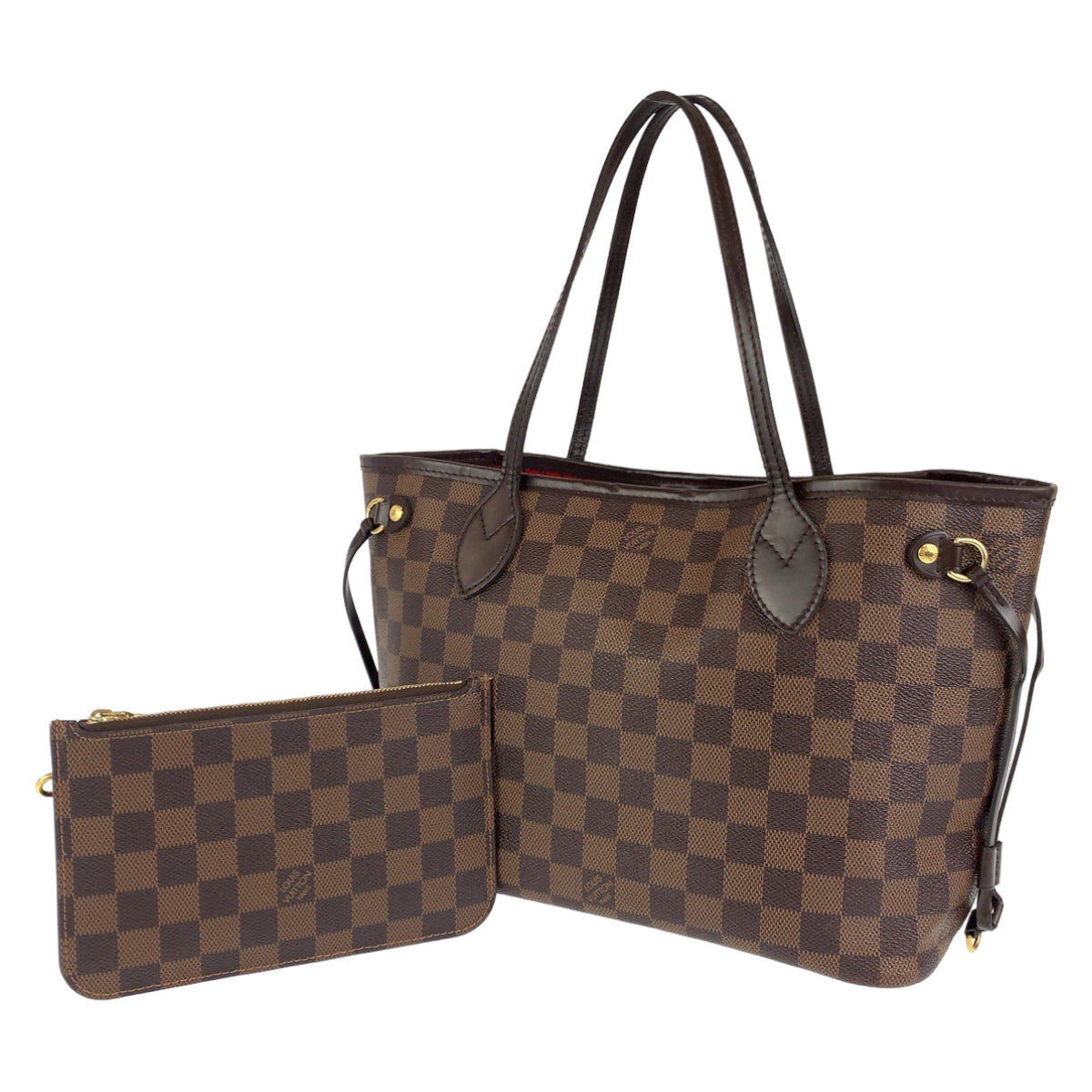 Louis Vuitton Damier Neverfull PM Tote Bag with Pouch