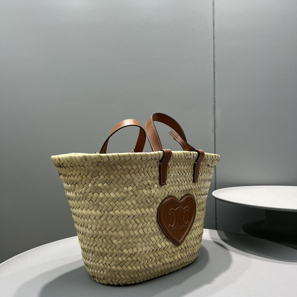 GLAMI Teen Triomphe GLAMI Classic Panier In Palm Leaves With Heart Patch Brown For Women 10in/25cm 194002DUI.04LUÃƒâ€šÃ‚Â 