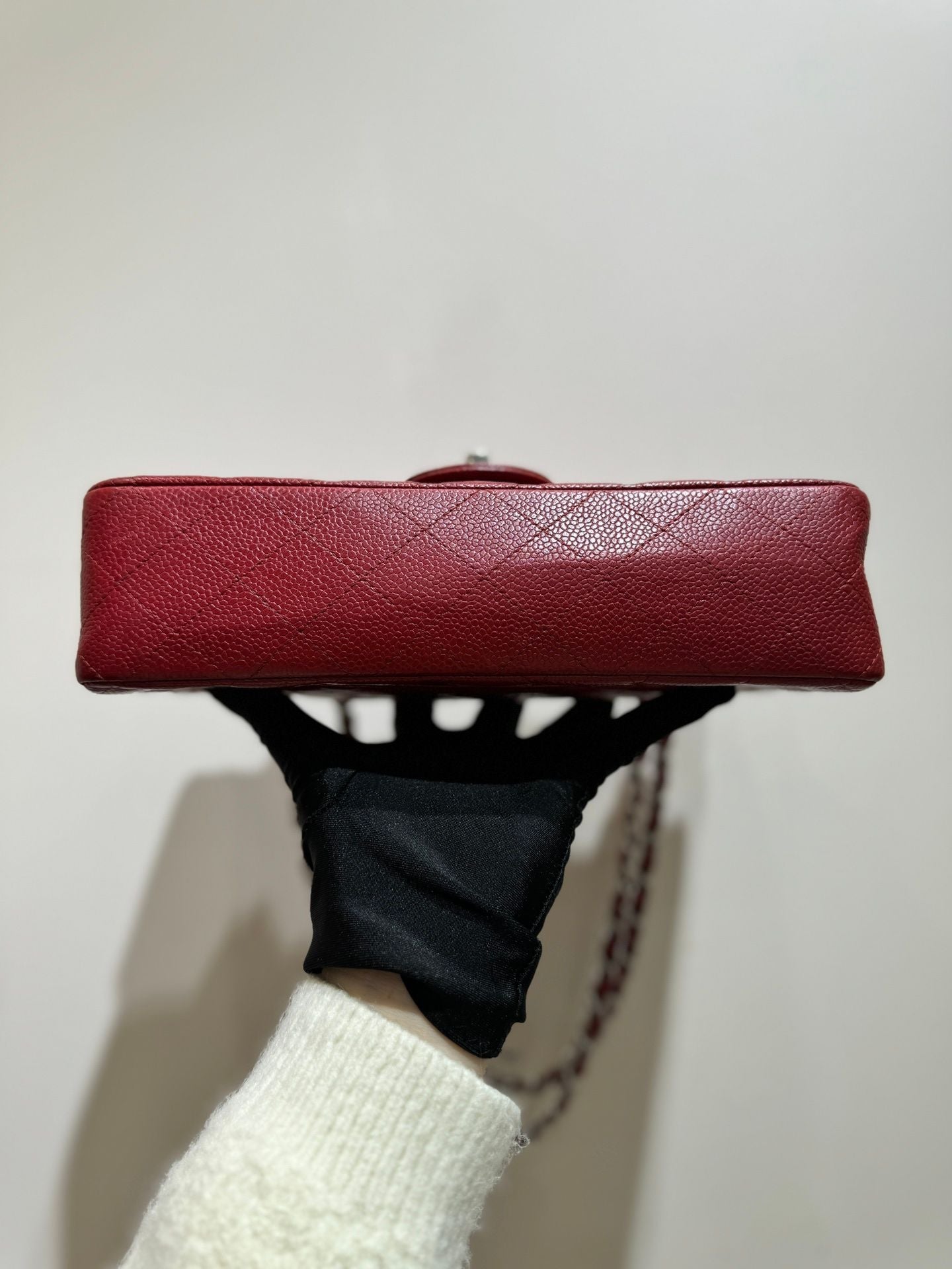 Preloved Chanel Classic Flap CF Medium Bag red 107784