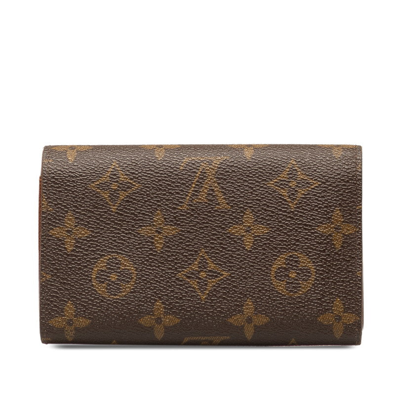 Louis Vuitton Monogram Portemone Vie Trezor Double Fed Wallet M61730 Brown PVC Leather  Louis Vuitton