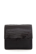 Nancy Gonzalez Black Croc & Leather Handbag