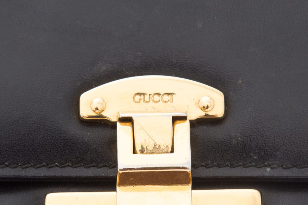 Gucci Midnight Lady Lock Leather Handbag