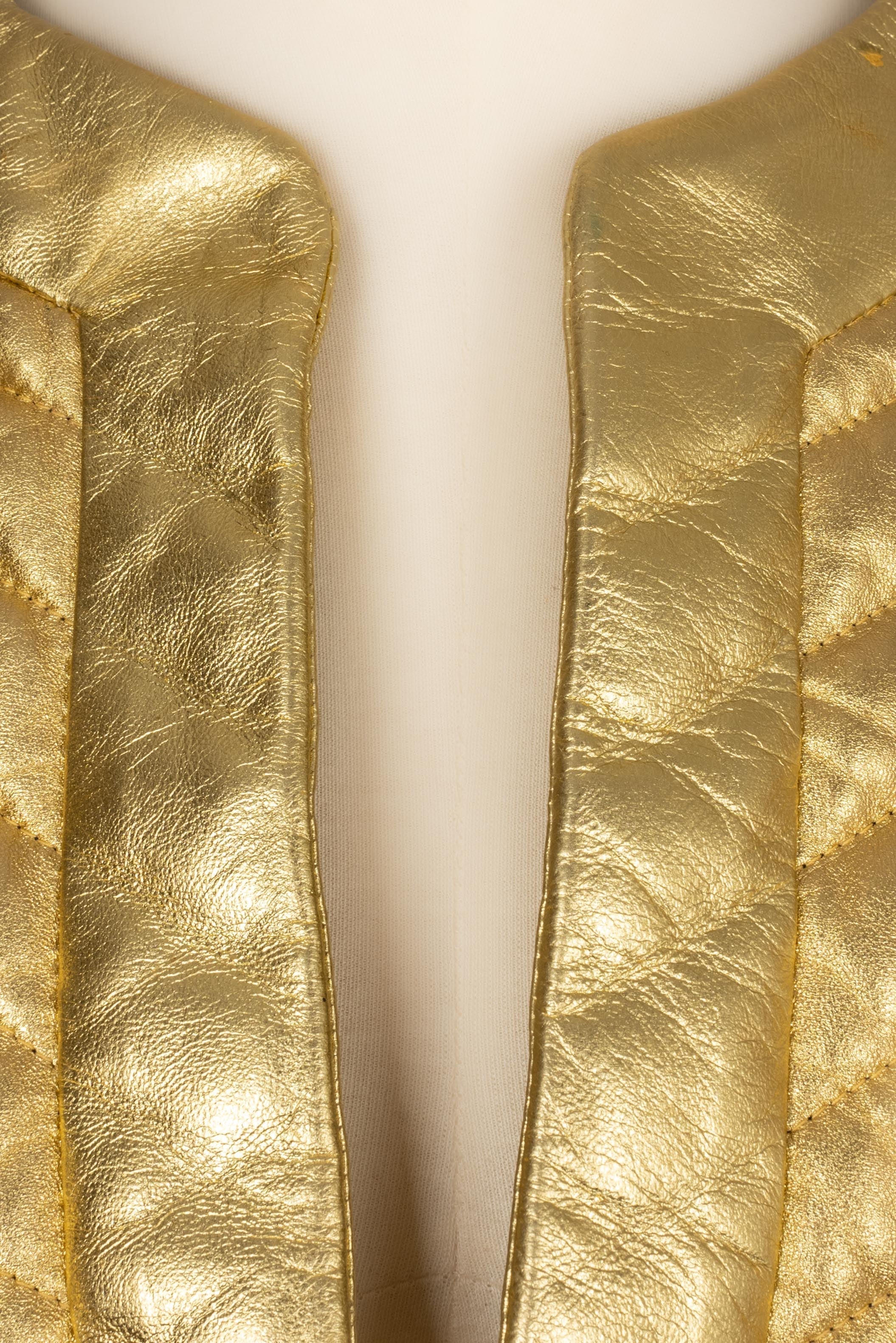Veste en cuir dorÃƒÆ’Ã‚Â© Yves Saint Laurent
