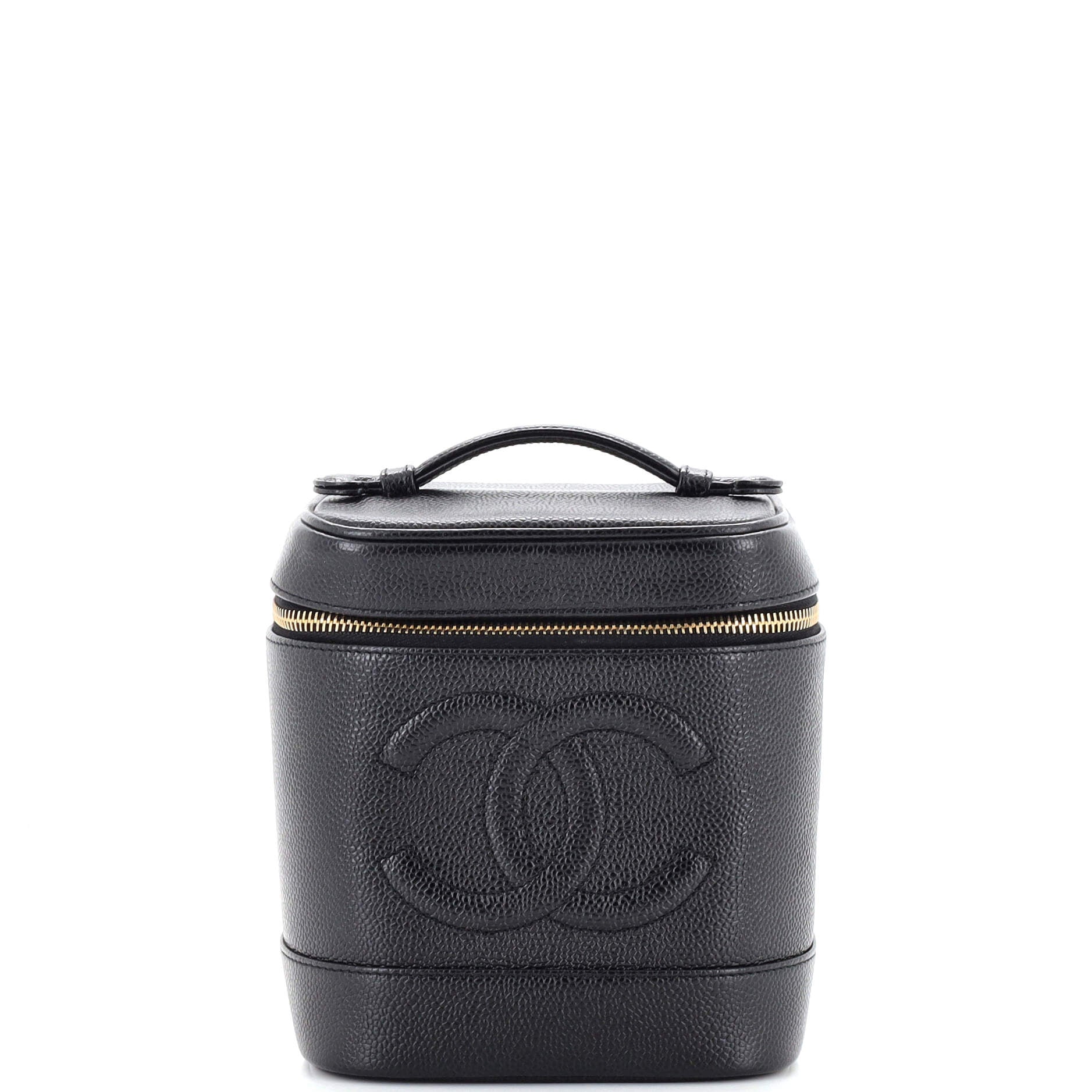 CHANEL Vintage Timeless Cosmetic Case Caviar Tall
