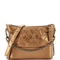 CHANEL Gabrielle Hobo Quilted Metallic Aged Calfskin Medium