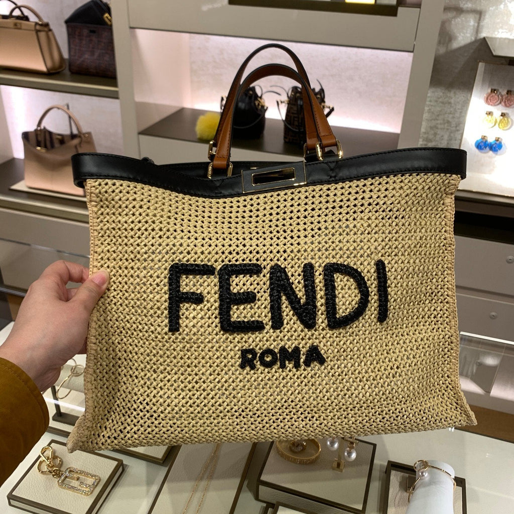 FI GlamI X-tote MeGLAMIum Woven Straw Tote Bag For Women, Handbags 16.1in/41cm FF
