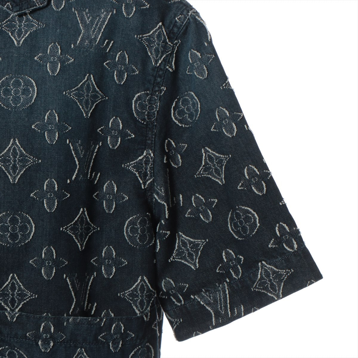 Louis Vuitton 23AW Cotton Denim Shirt S  Naked Monogram Shoes Shorts Shirt 1ABXXH RM232