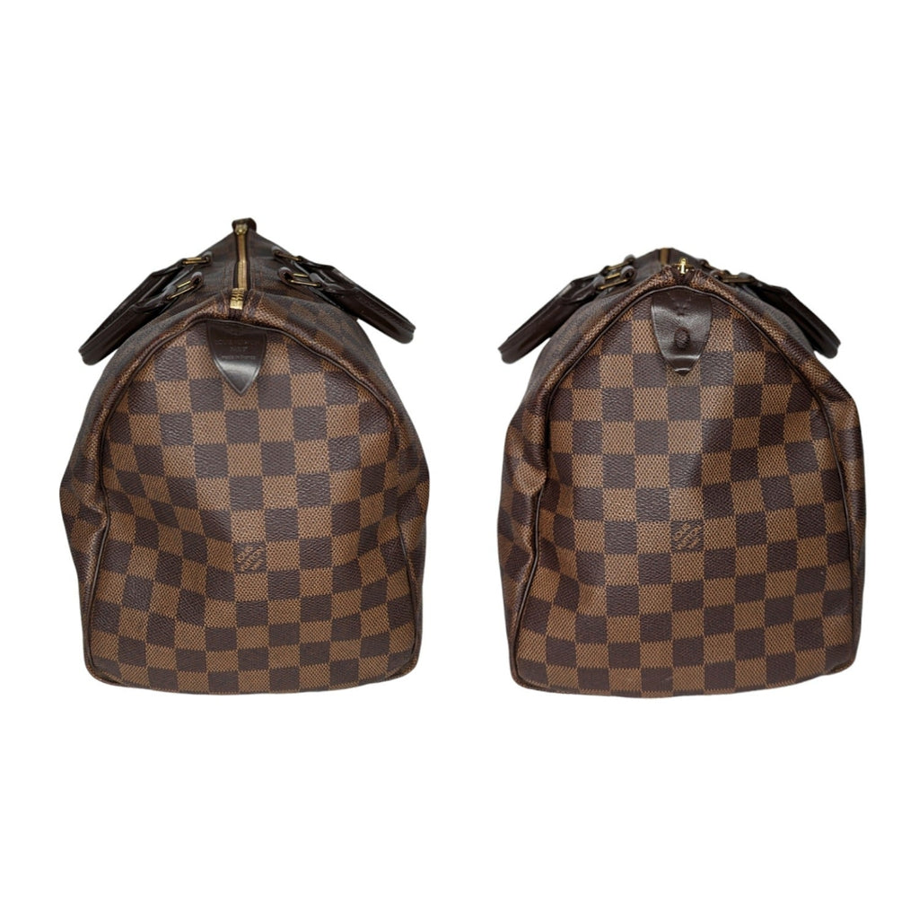 Louis Vuitton Damier Ebene Canvas Speedy 35 Satchel