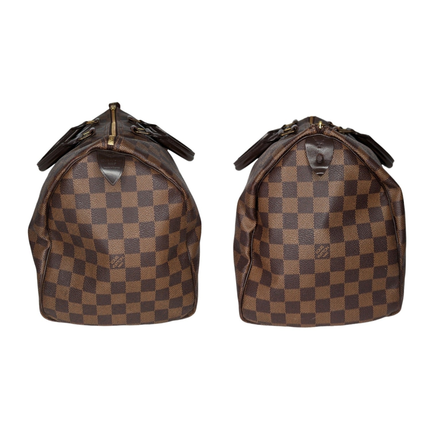 Louis Vuitton Damier Ebene Canvas Speedy 35 Satchel