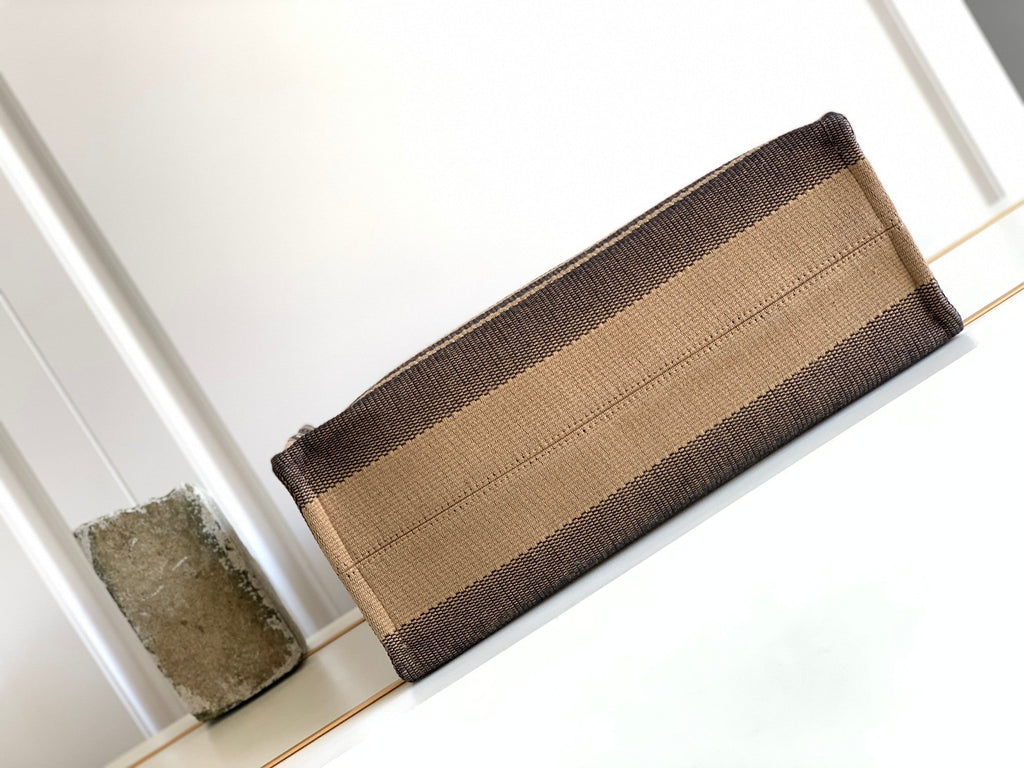 GLAMI Large Cabas Thais In Textile With Triomphe Beige/Black For Women 16in/41cm 196762EGH.02BL