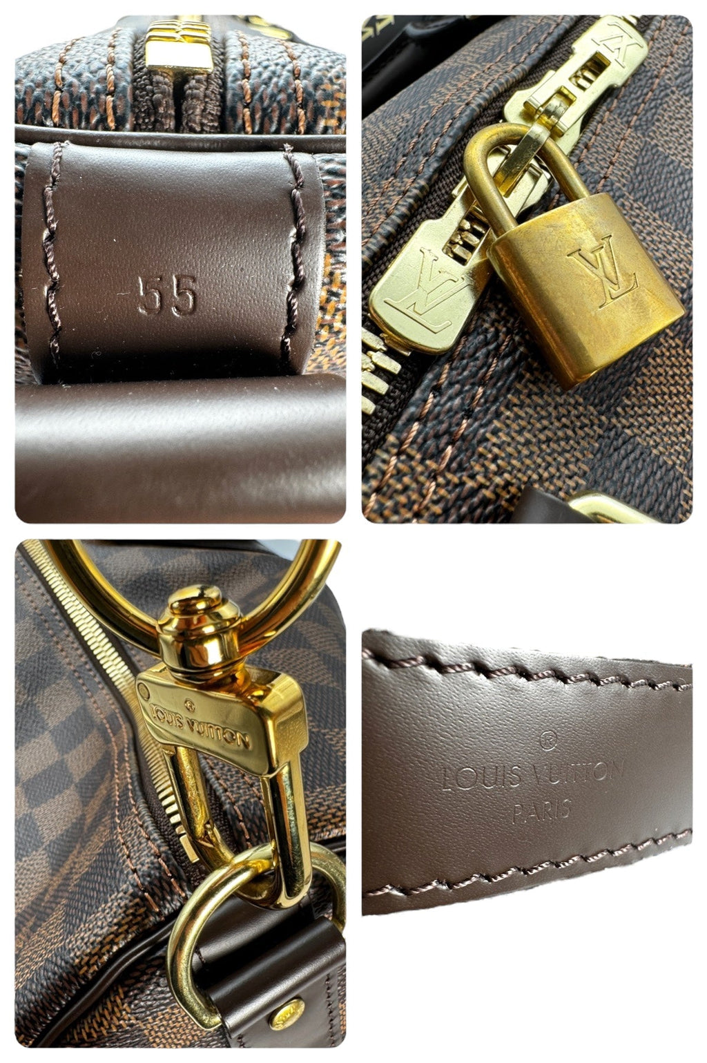 Louis Vuitton Damier Ebene Bandoulière Keepall 55
