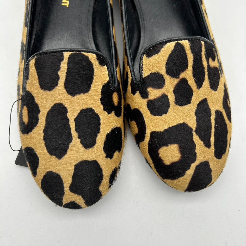 Saint Laurent Paris Brown Leopard Print Calf Hair Tribtoo Platform Pumps US Women`s Size 4 24080809