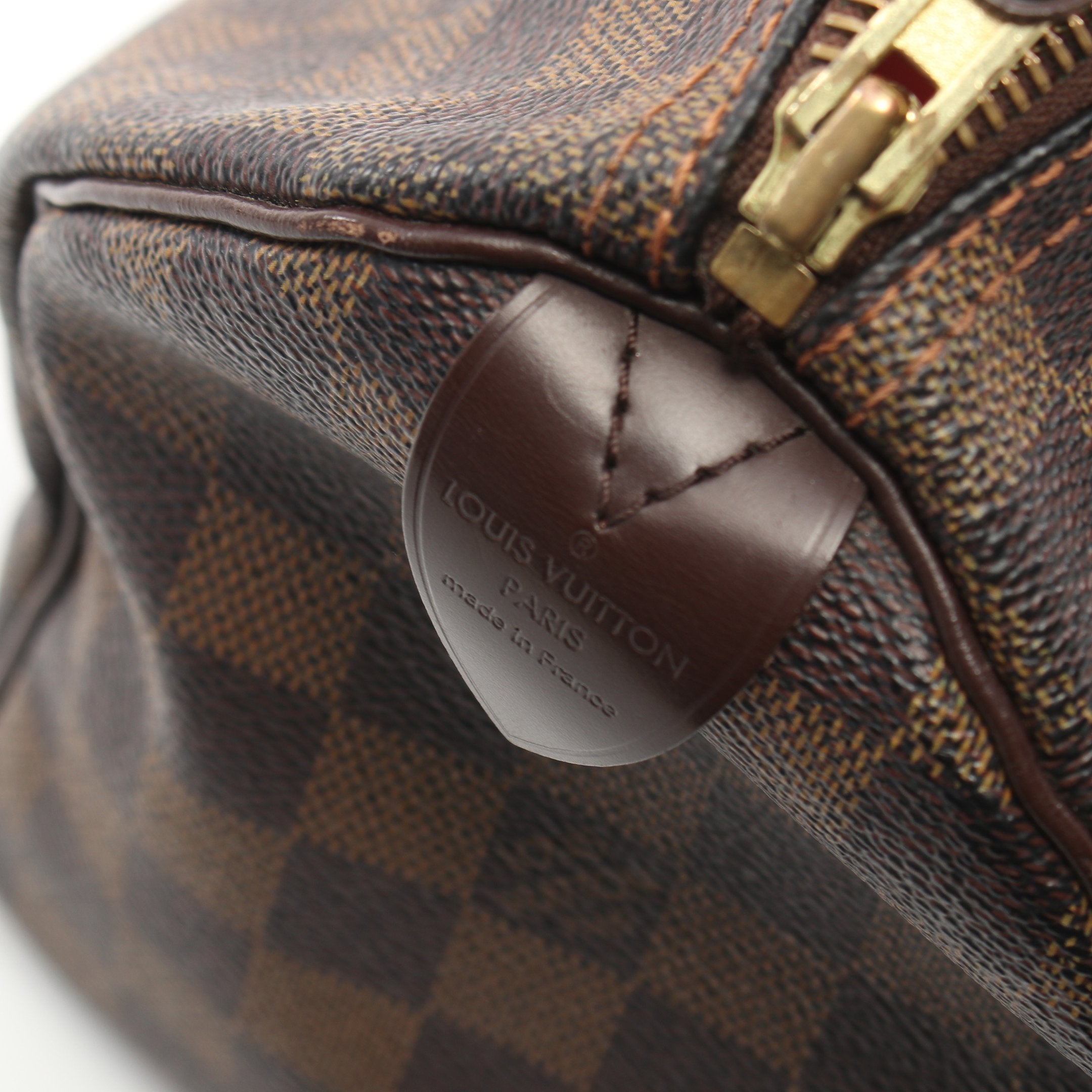 Speedy 25 Damier  Ebene Handbag PVC Leather Brown
