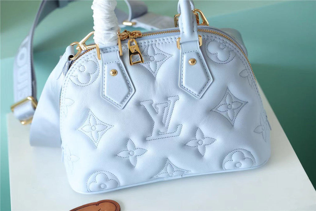LV Alma GLAMI Bag Handbags,  Shoulder and Cross Body Bags For Women In Bleu Glacier Blue 9.6in/25cm LV M59822