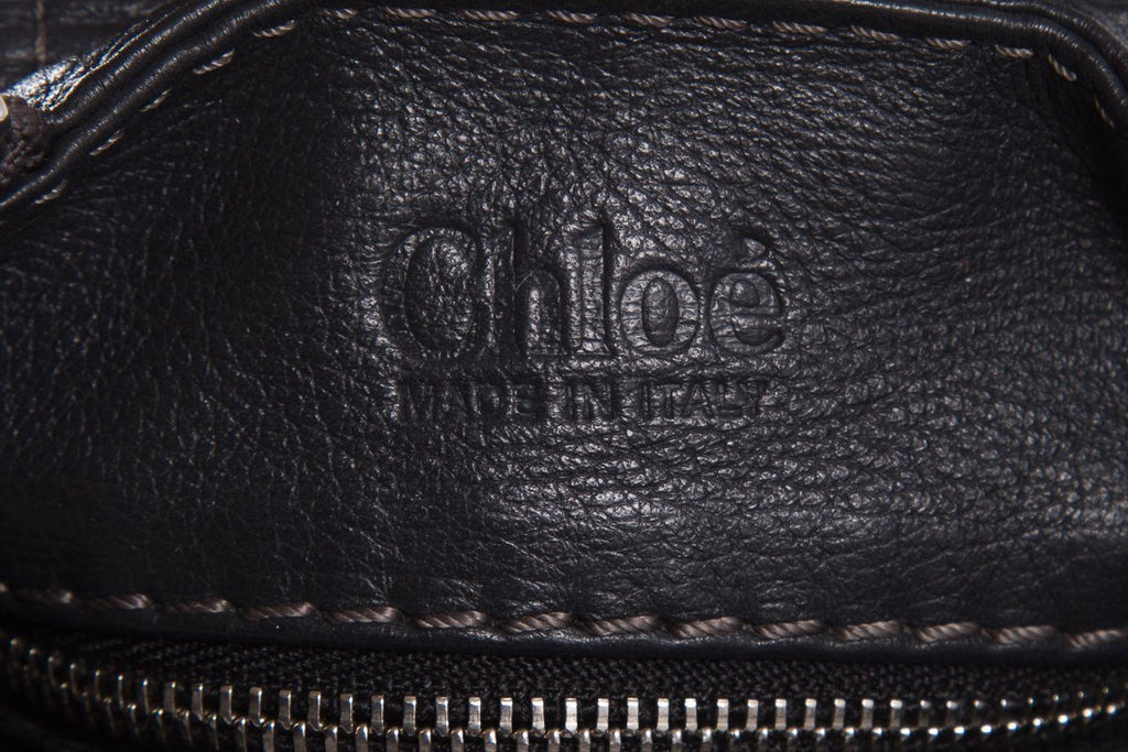 ChloÃƒÆ’Ã‚Â© Midnight Navy Leather Pad-Lock Large Shoulder Bag
