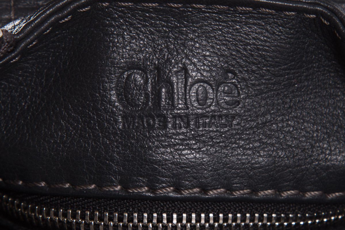 ChloÃƒÆ’Ã‚Â© Midnight Navy Leather Pad-Lock Large Shoulder Bag