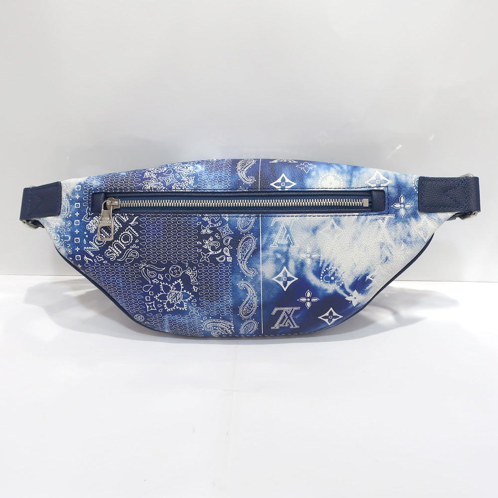 Louis Vuitton Body Bag M20587 Monogram Bandana Blue Silver G   Women Preservation Bag
