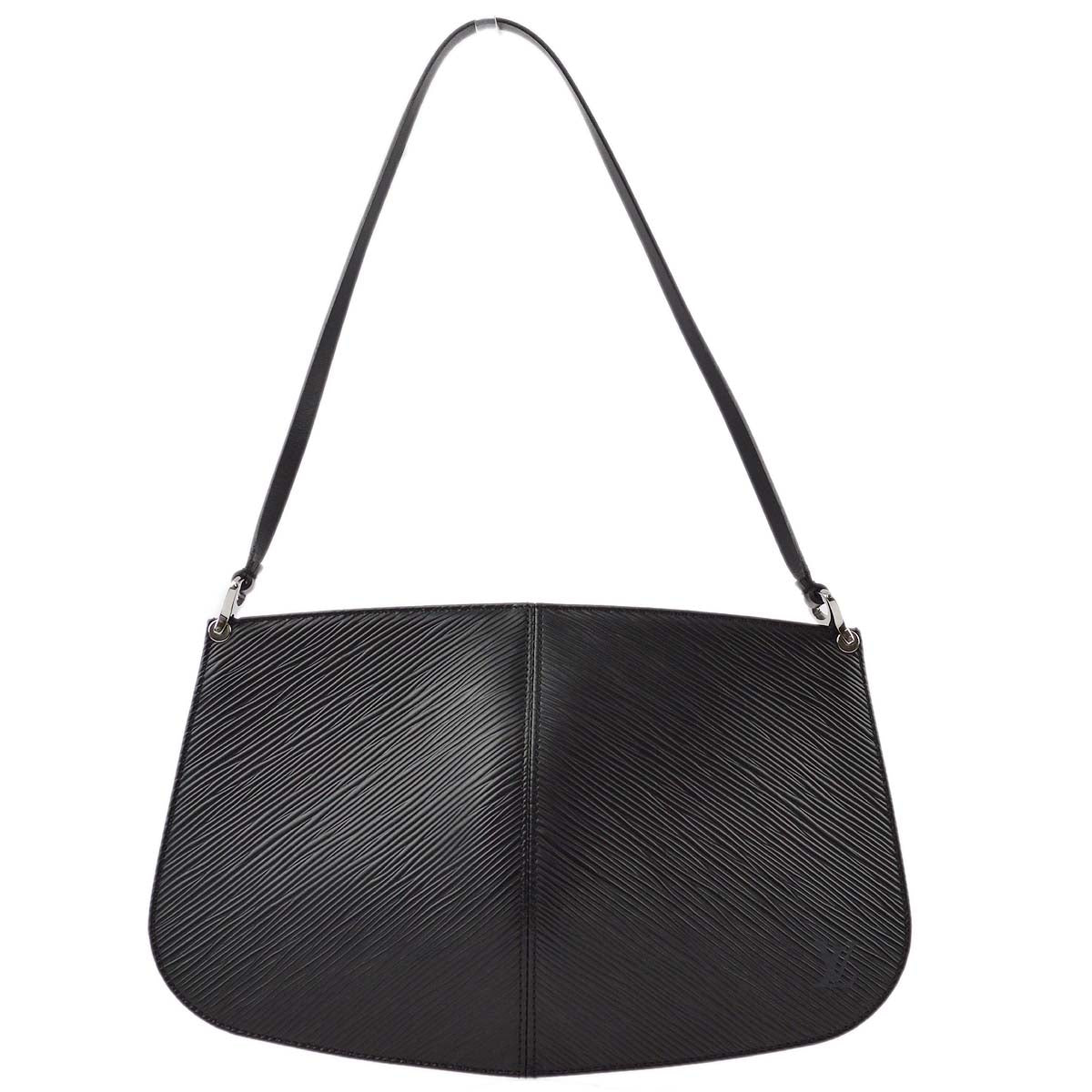 Louis Vuitton 1999 Black Epi Pochette Demi-lune Handbag M52622