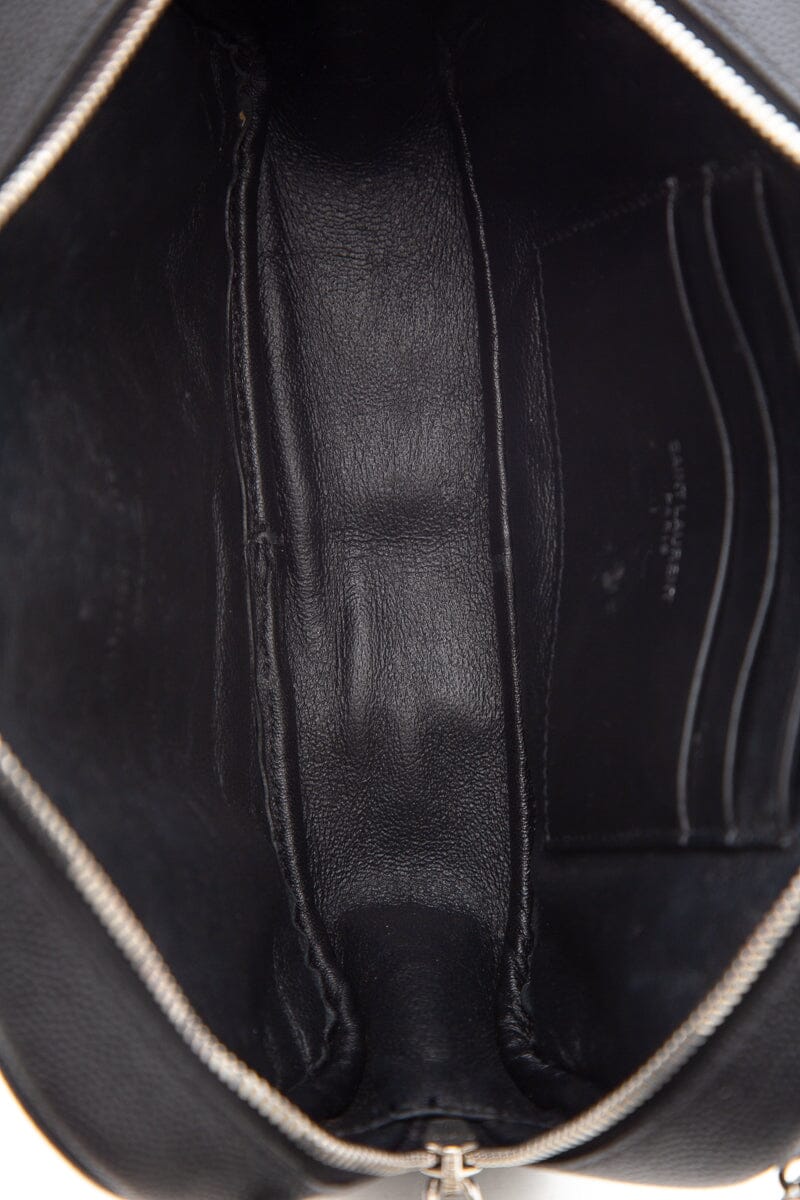 Saint Laurent Black Lou Mini Chevron Cross-Body