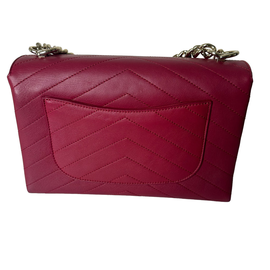 CHANEL Chevron Quilited Red Bag