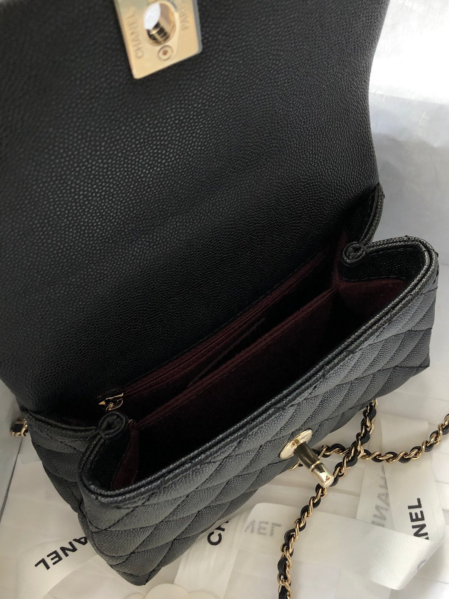 CHL Classic Mini Flapbag Top Handle Black For Women 7.5in/19cm