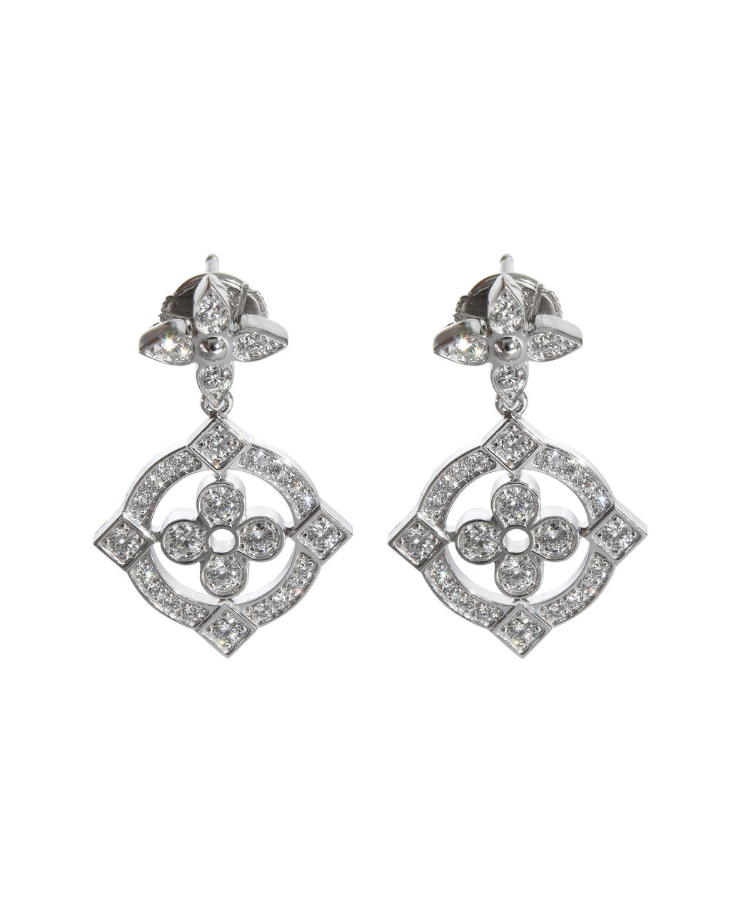 Louis Vuitton Dentelle Earrings in 18K White Gold 0.80 Ctw