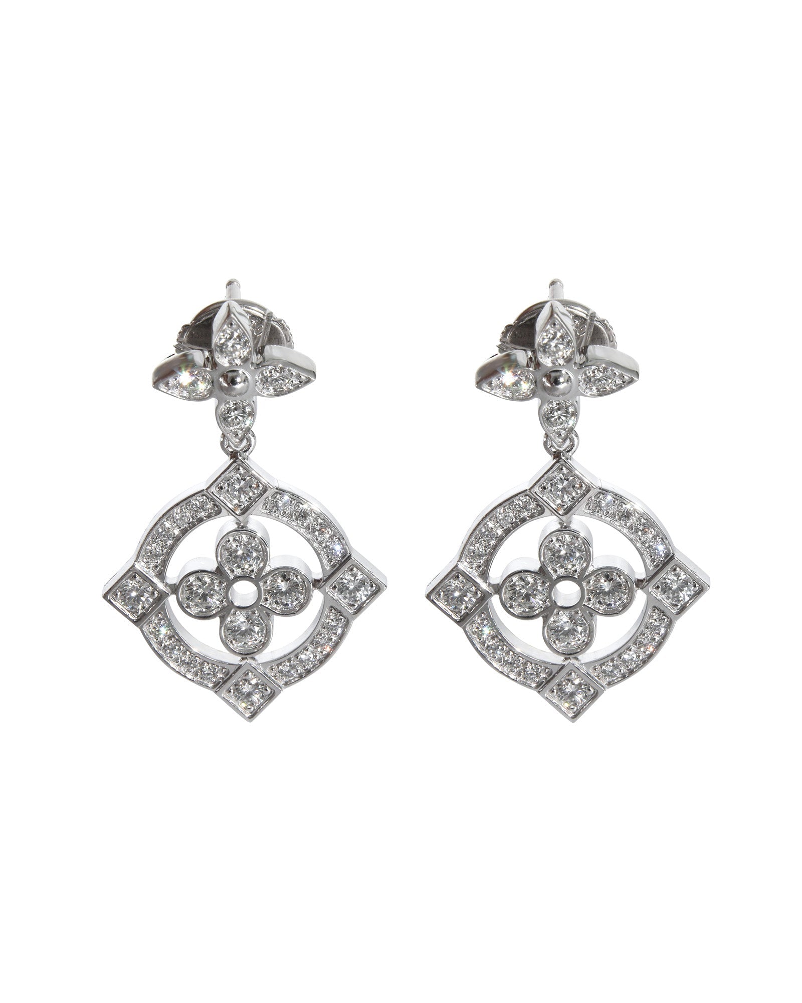 Louis Vuitton Dentelle Earrings in 18K White Gold 0.80 Ctw